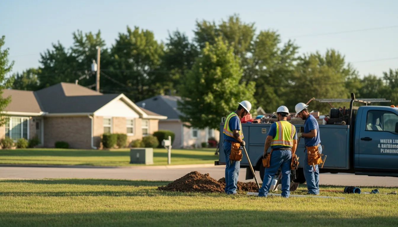 Residential water line and bathroom plumbing service in Harcourt, IA